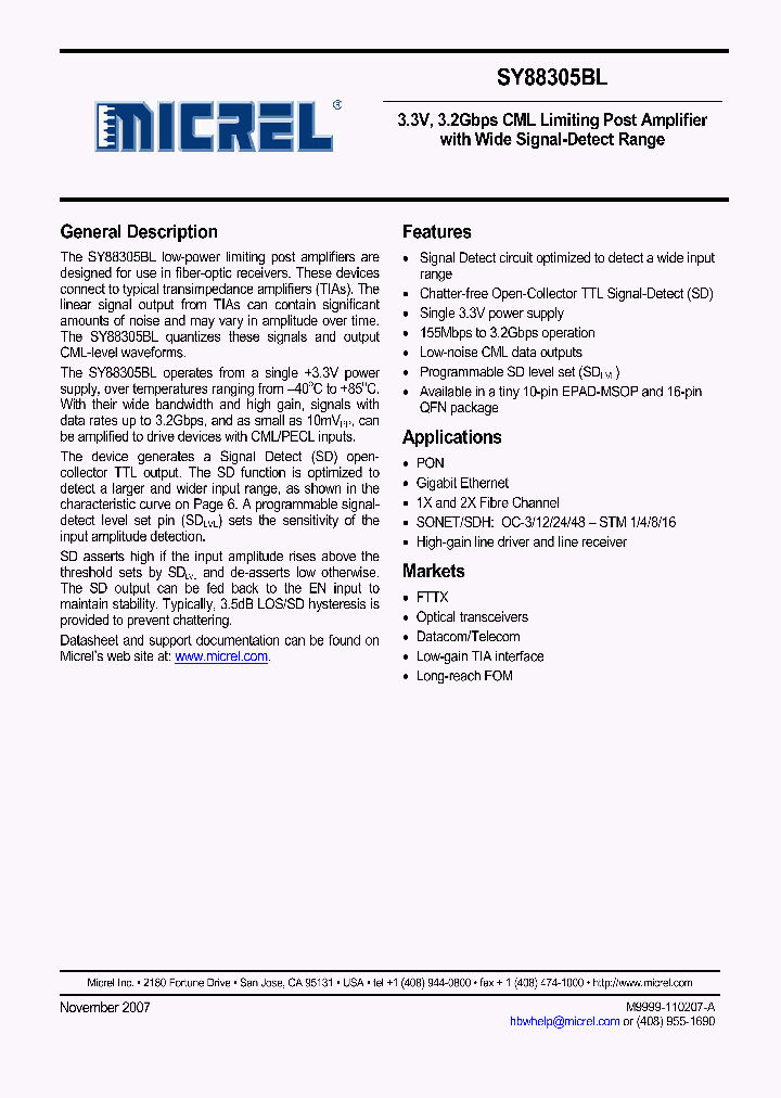 SY88305BLEY_1661150.PDF Datasheet