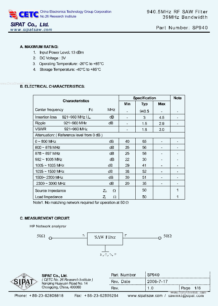 SP940_1662545.PDF Datasheet