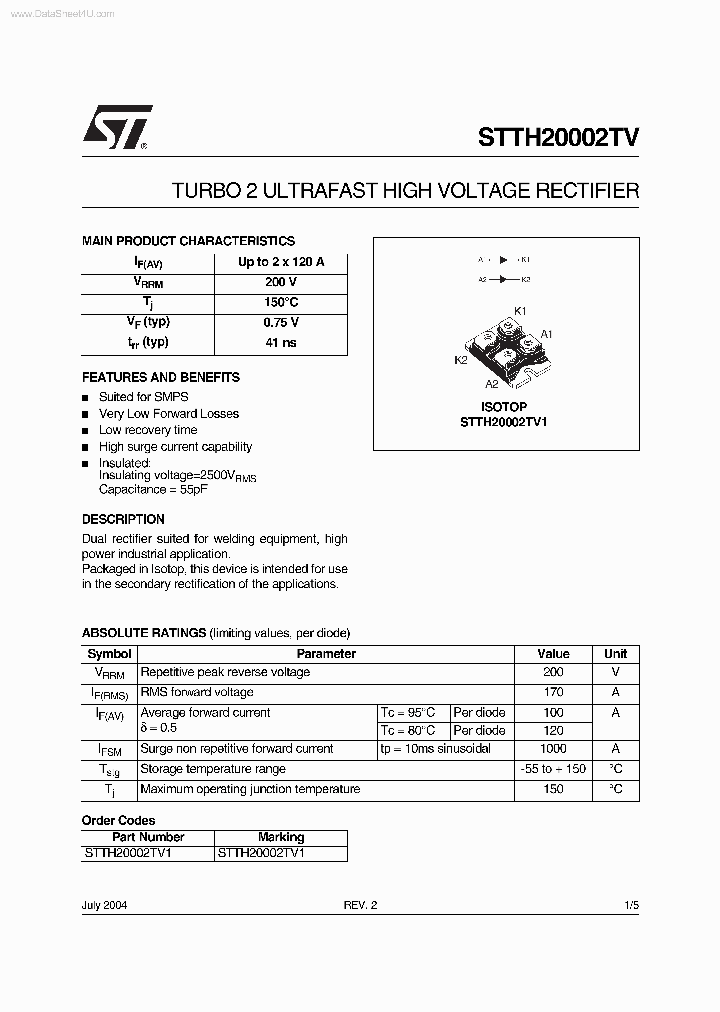 STTH20002TV_1651950.PDF Datasheet