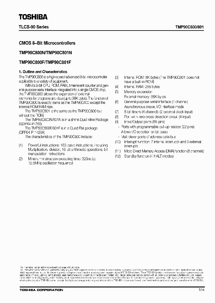 TMP90C801F_1091372.PDF Datasheet