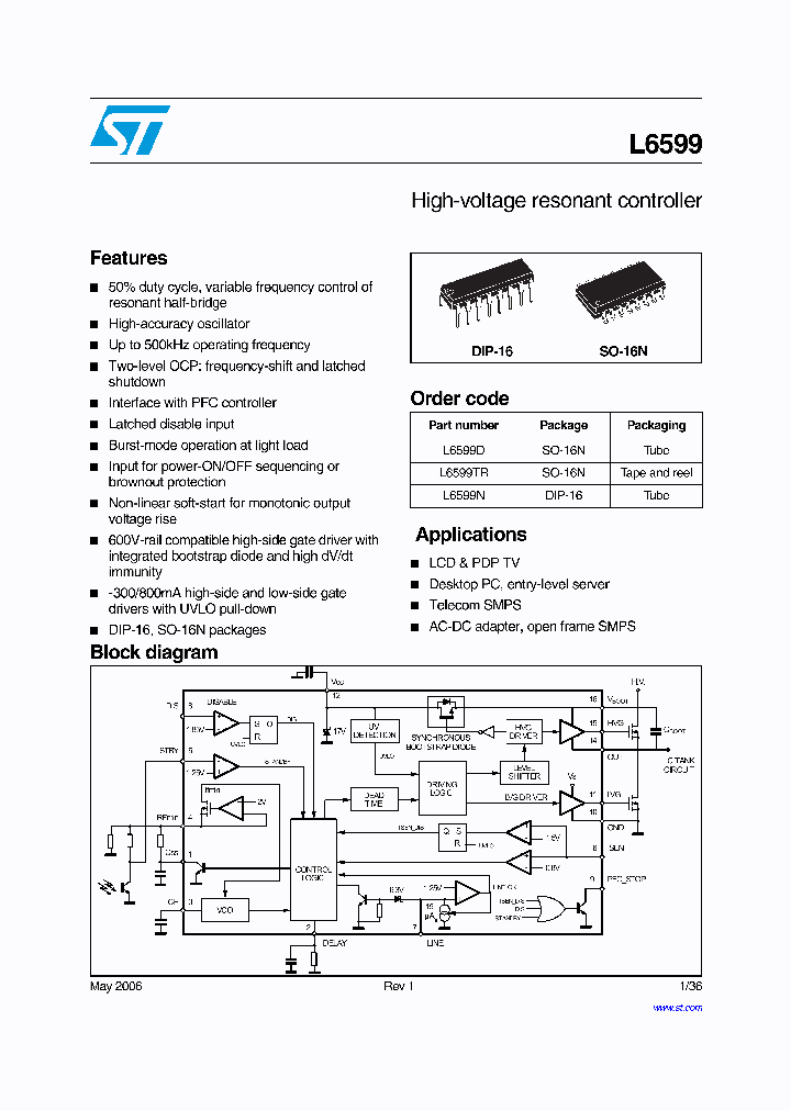 L6599_1121165.PDF Datasheet