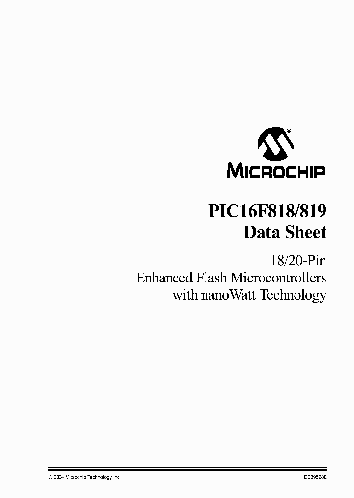 PIC16F818-IP_1184968.PDF Datasheet