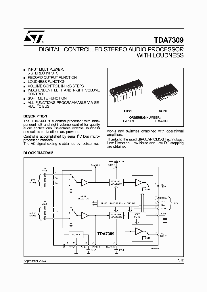 TDA7309D013TR_1698374.PDF Datasheet