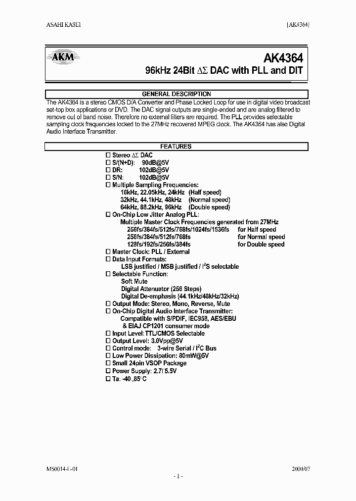 AK4364_1262587.PDF Datasheet