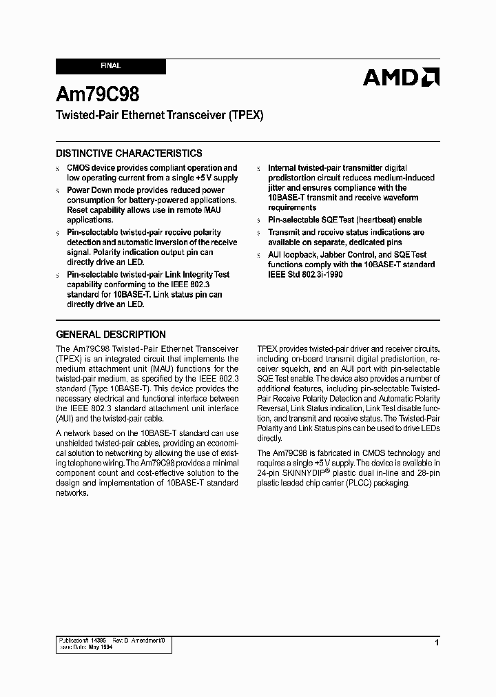 AM79C98_1371900.PDF Datasheet