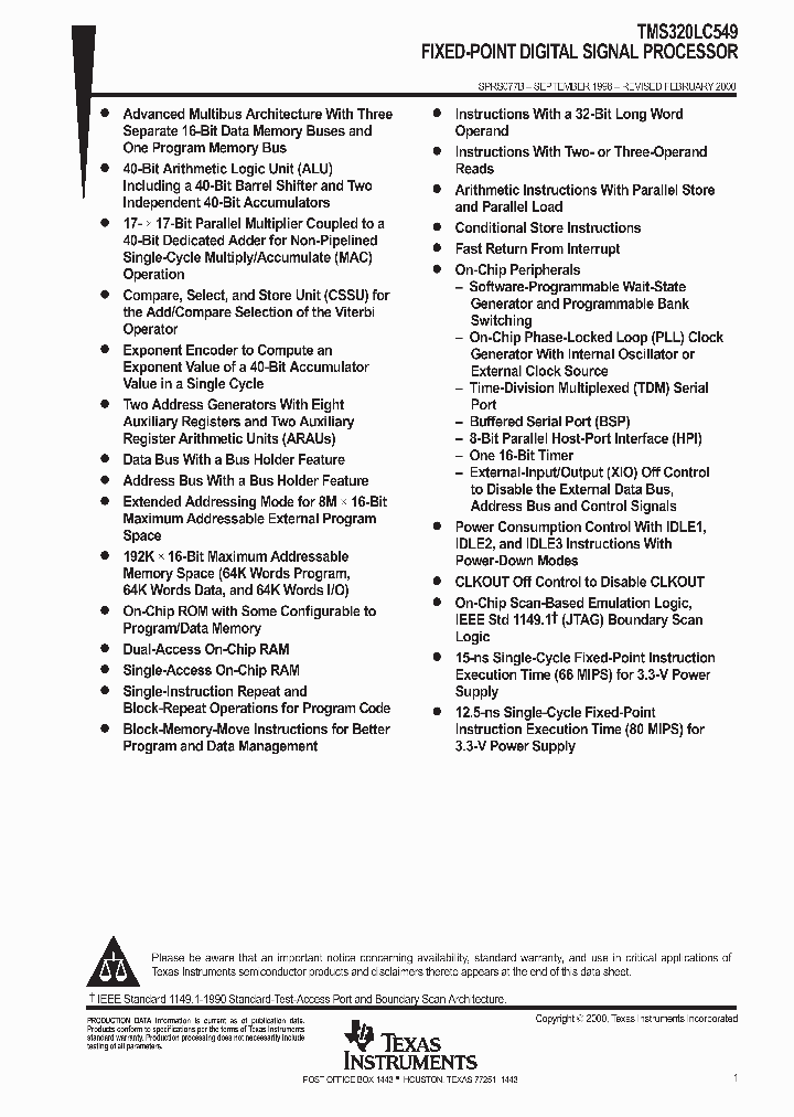 TMS320LC549-80_1536955.PDF Datasheet