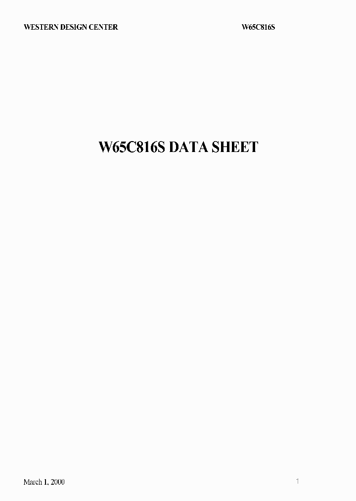 W65C816S8Q-14_1570915.PDF Datasheet