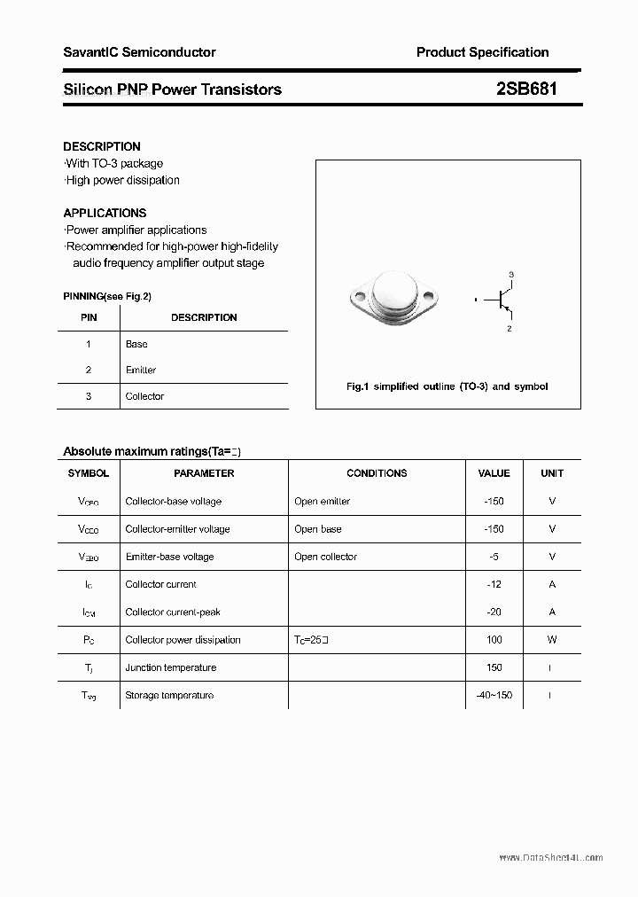 2SB681_1828650.PDF Datasheet