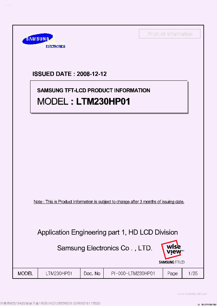 LTM230HP01_1863689.PDF Datasheet