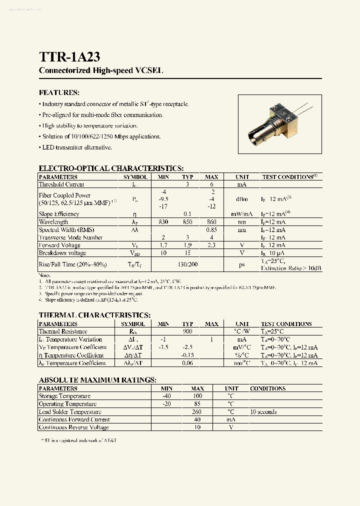 TTR-1A23_1877696.PDF Datasheet