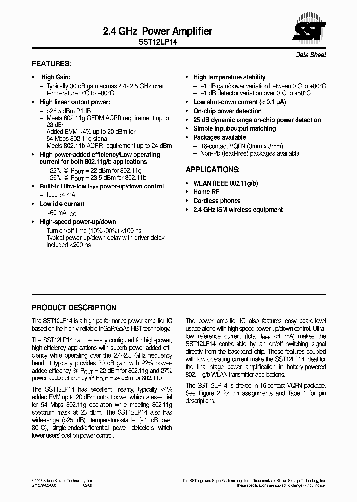 SST12LP14-QVCE_1826656.PDF Datasheet