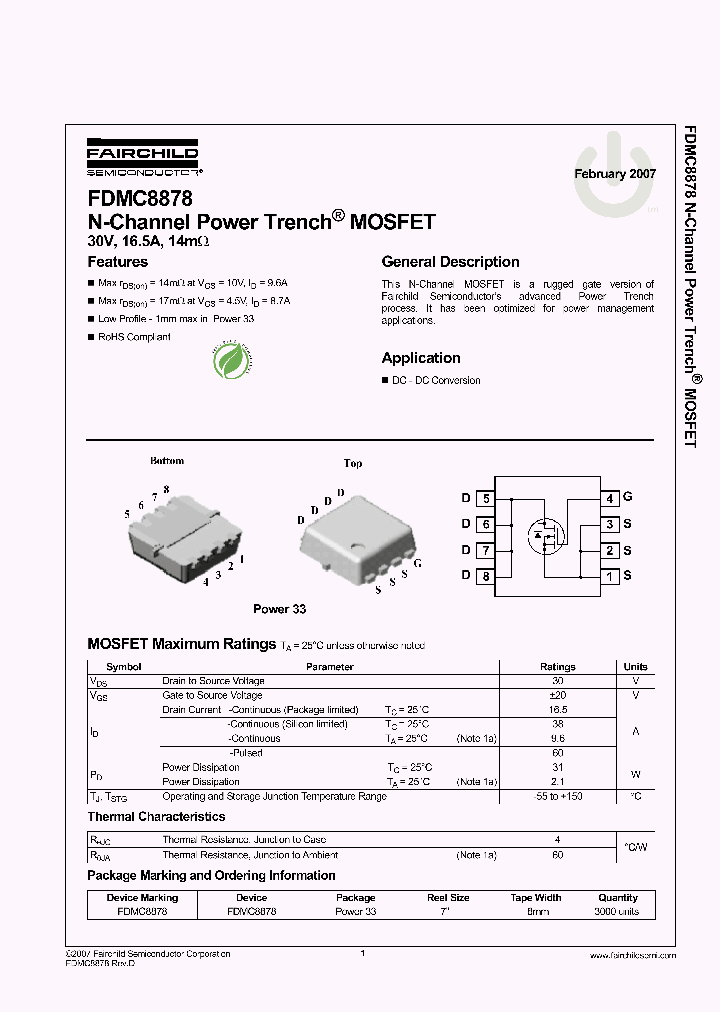 FDMC8878_1827629.PDF Datasheet