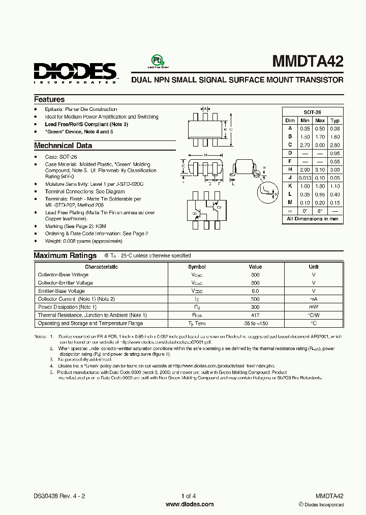 MMDTA42-7-F_1885324.PDF Datasheet