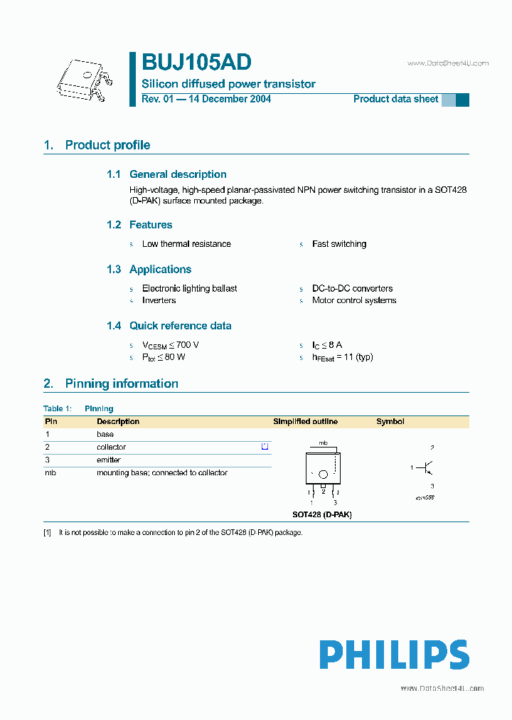 BUJ105AD_1954259.PDF Datasheet