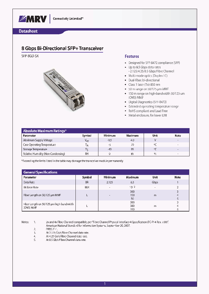 SFP-8GD-SX_1980533.PDF Datasheet