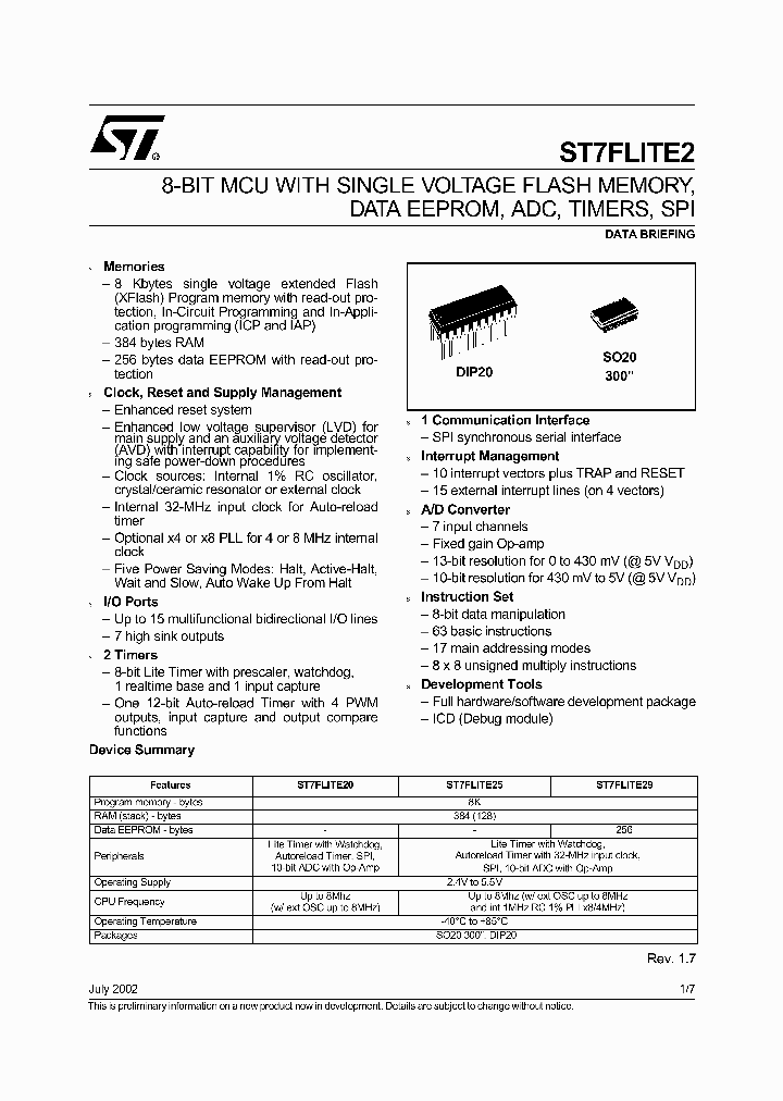 ST7FDALI_1983433.PDF Datasheet