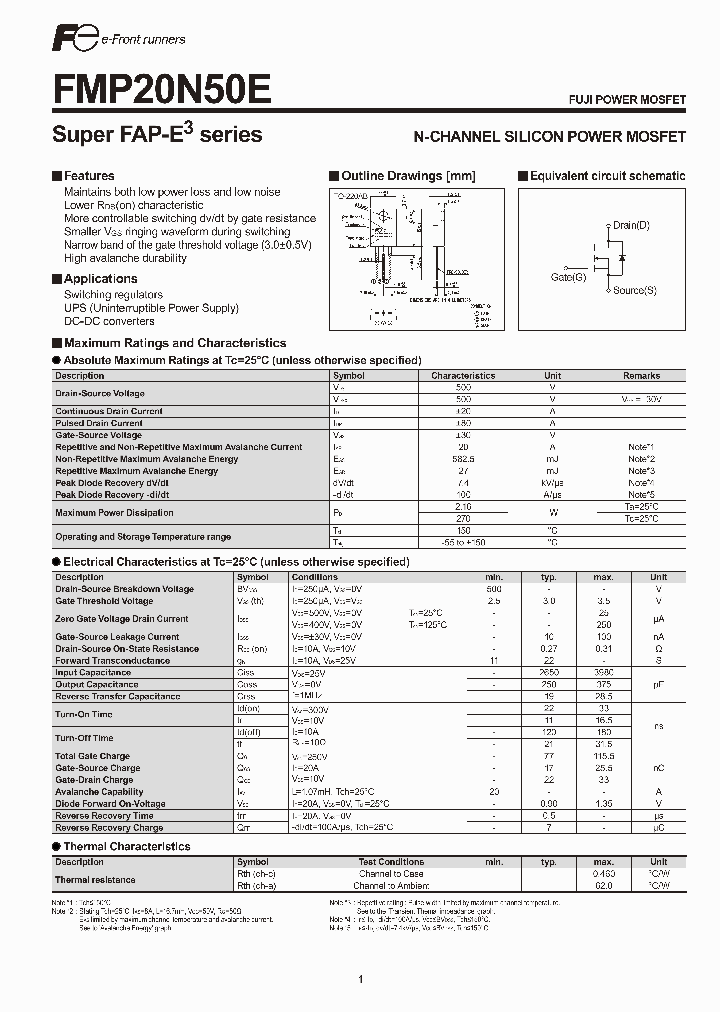 FMP20N50E_2005065.PDF Datasheet