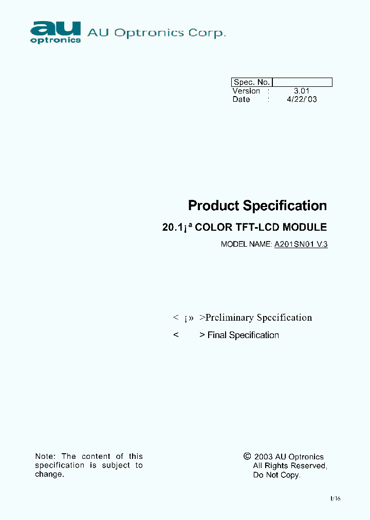 A201SN01V3_2009067.PDF Datasheet