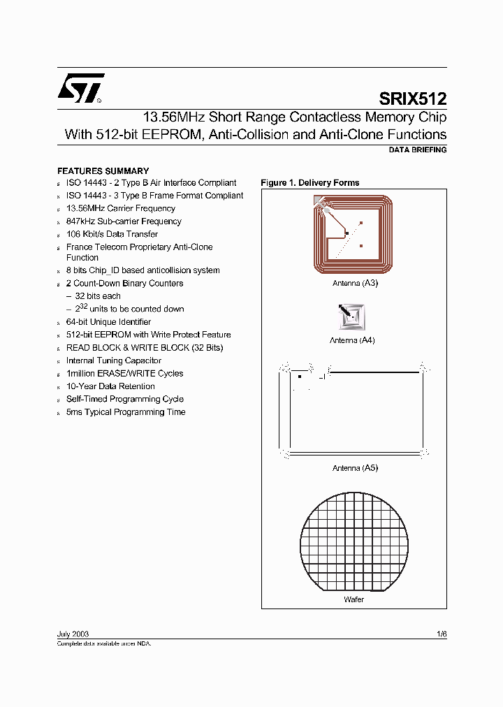 SRIX512_2036710.PDF Datasheet