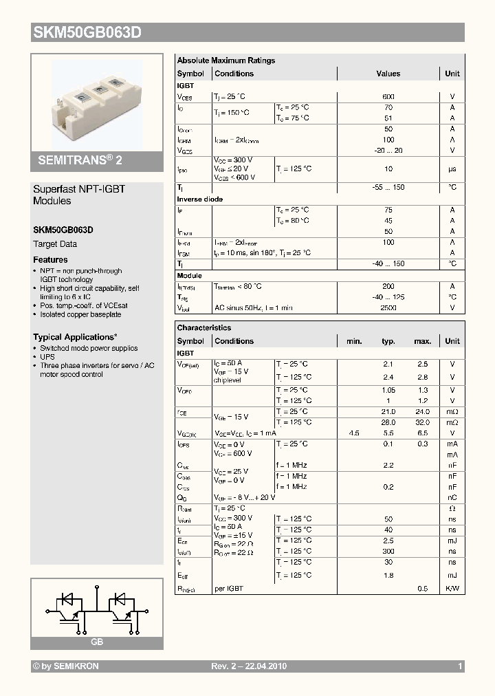 SKM50GB063D10_2055261.PDF Datasheet
