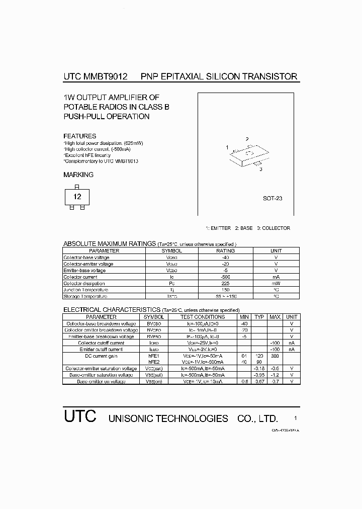 MMBT9012_2087659.PDF Datasheet