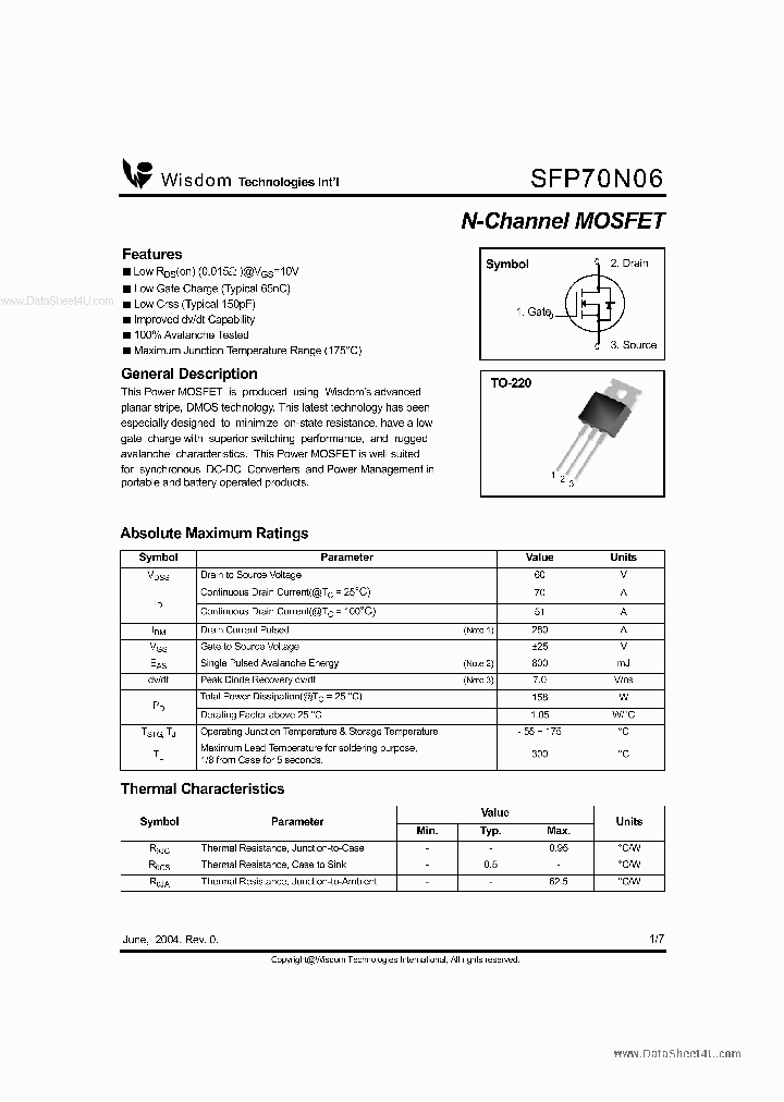 SFP70N06_2096195.PDF Datasheet