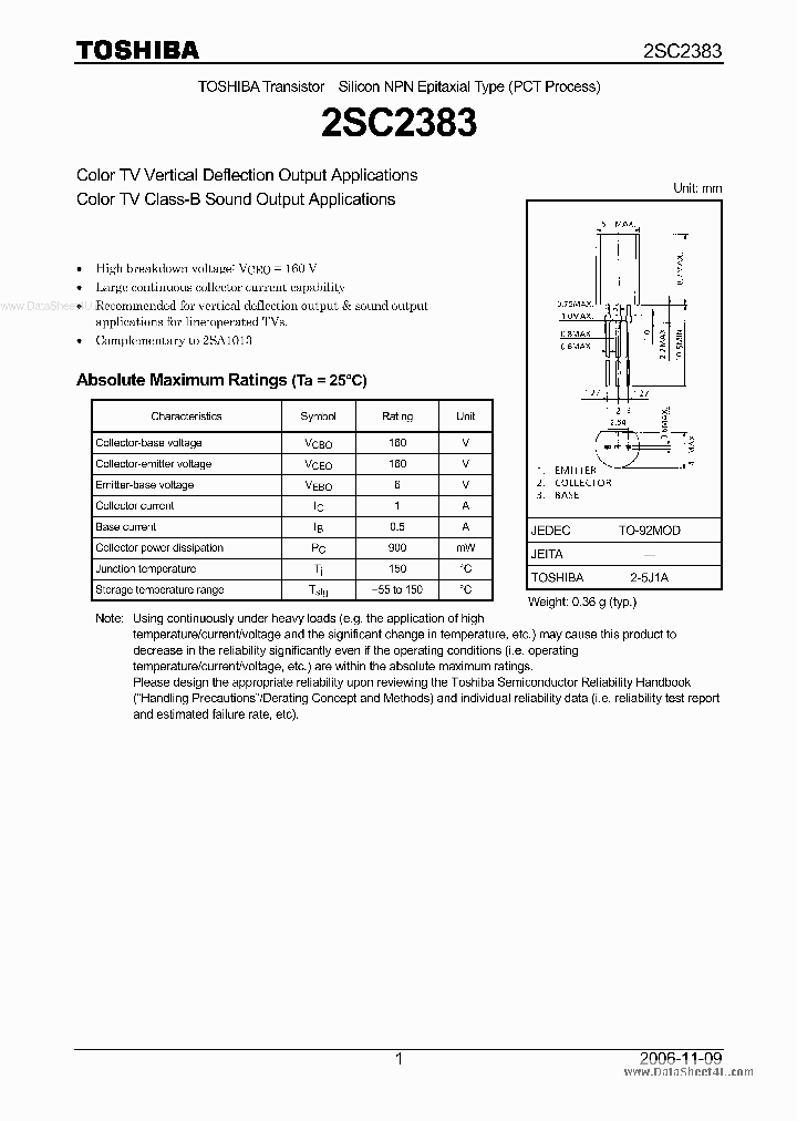 C2383_2111851.PDF Datasheet Download --- IC-ON-LINE