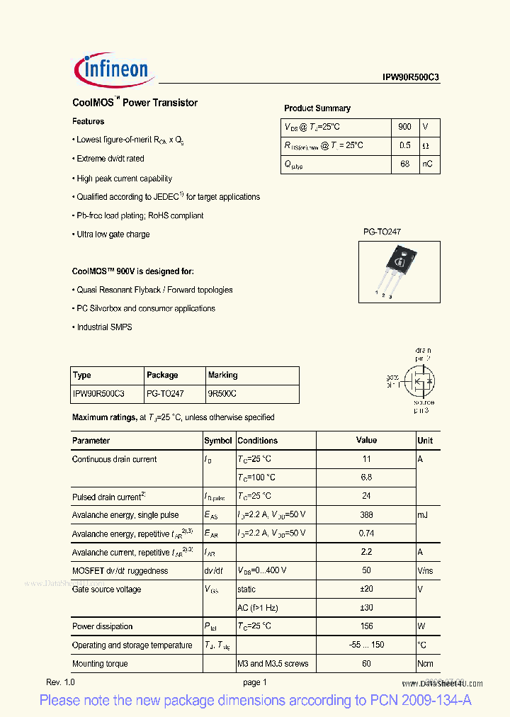 IPW90R500C3_2112012.PDF Datasheet