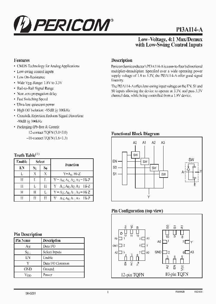 PI3A114-AZLEX_2200118.PDF Datasheet