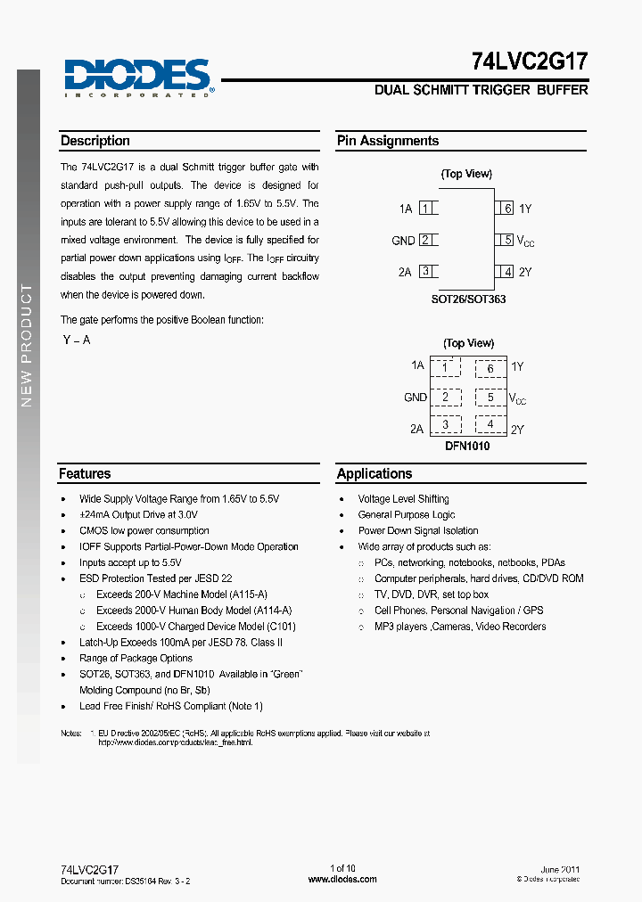 74LVC2G17W6-7_2235768.PDF Datasheet