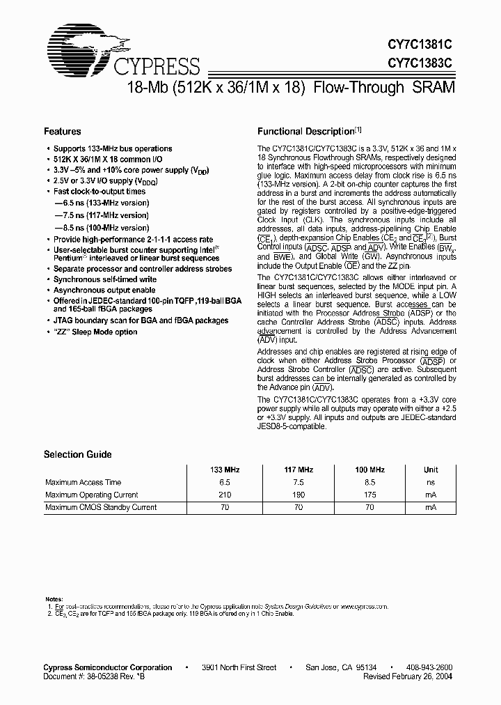 CY7C1383C-117BGC_2251641.PDF Datasheet