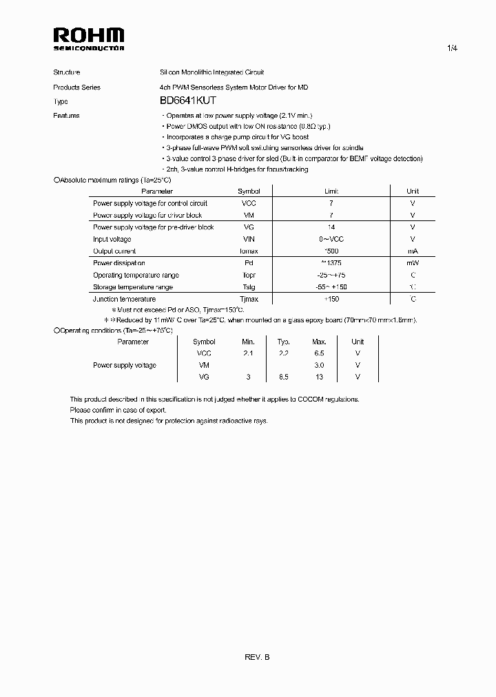 BD6641KUT_2257693.PDF Datasheet