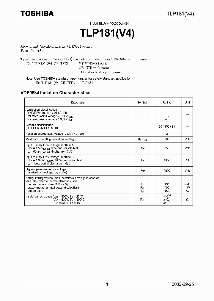 TLP181V4_2259781.PDF Datasheet