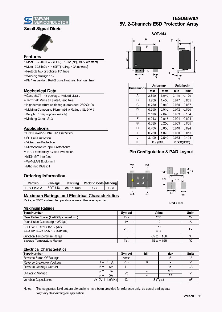 TESDB5V0A_2261095.PDF Datasheet