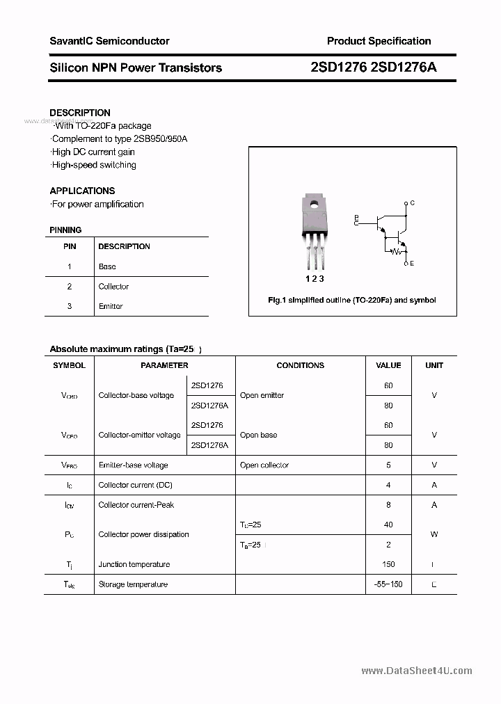 2SD1276_2305480.PDF Datasheet