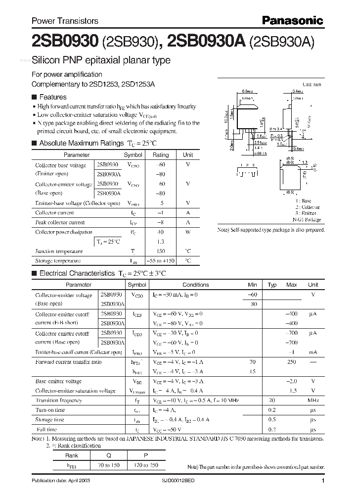 2SB0930_2310442.PDF Datasheet