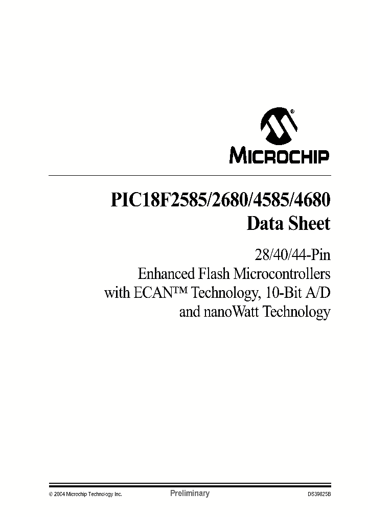 PIC18F4680_2321468.PDF Datasheet