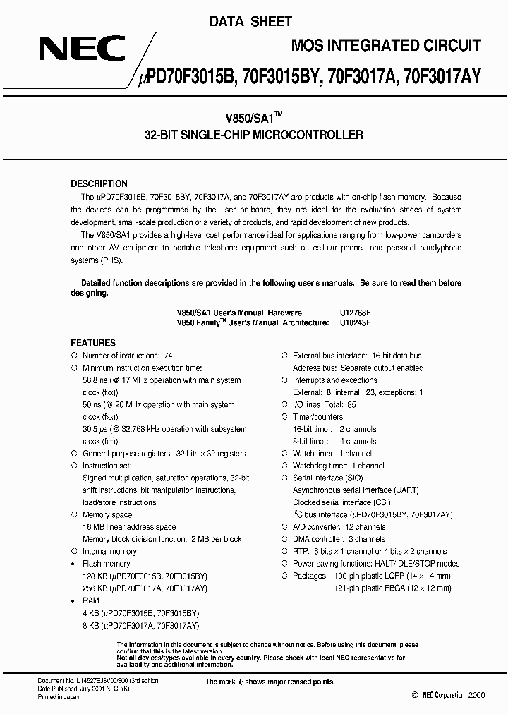 UPD70F3015BYGC-8EU_2375529.PDF Datasheet