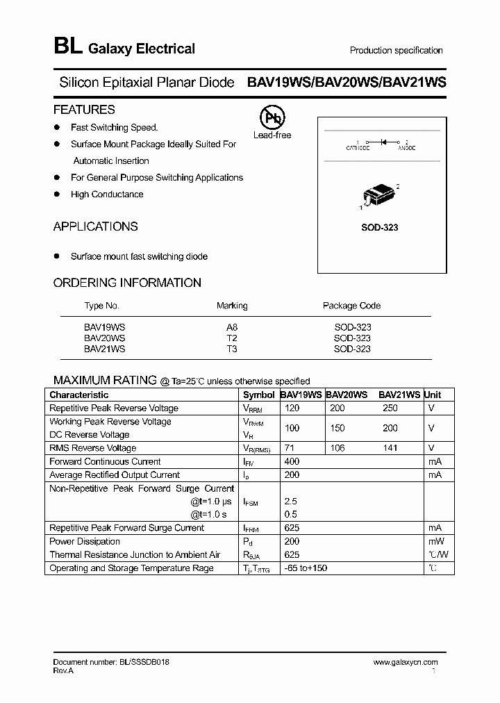 BAV21WS_2476977.PDF Datasheet