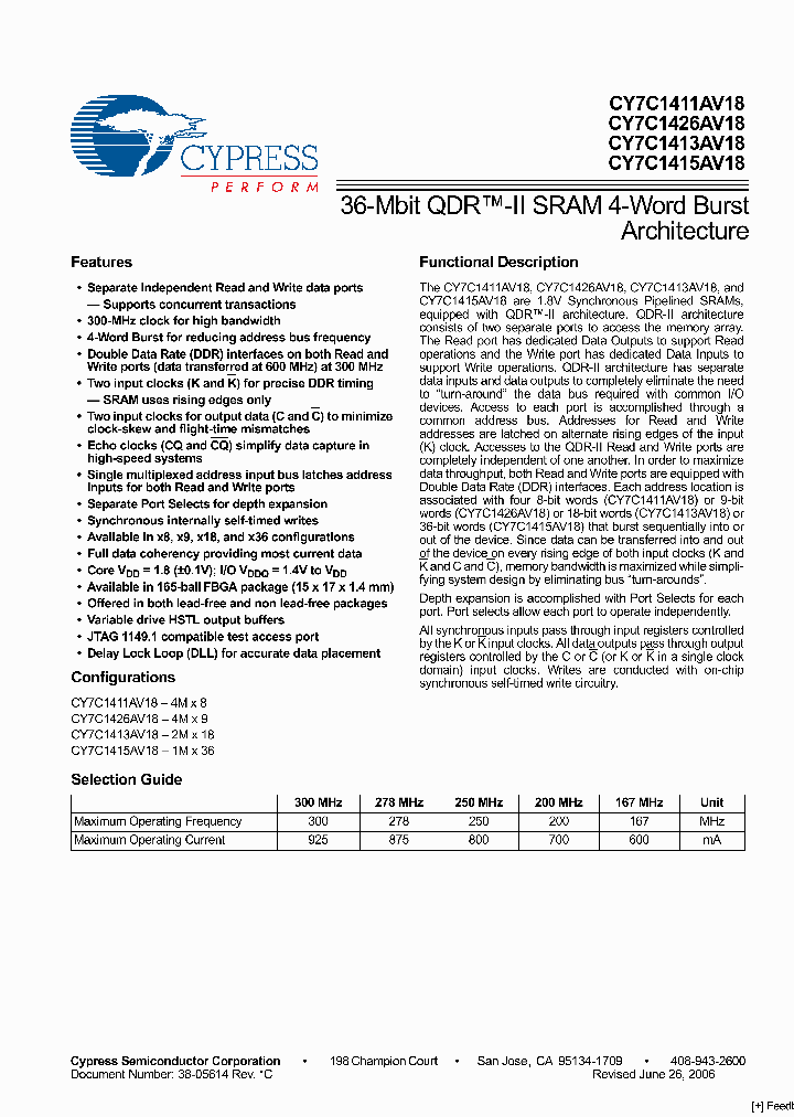 CY7C1411AV18-200BZI_2481491.PDF Datasheet