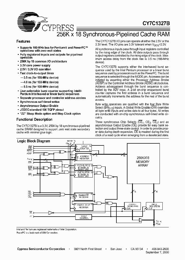 CY7C1327B-133AC_2511924.PDF Datasheet