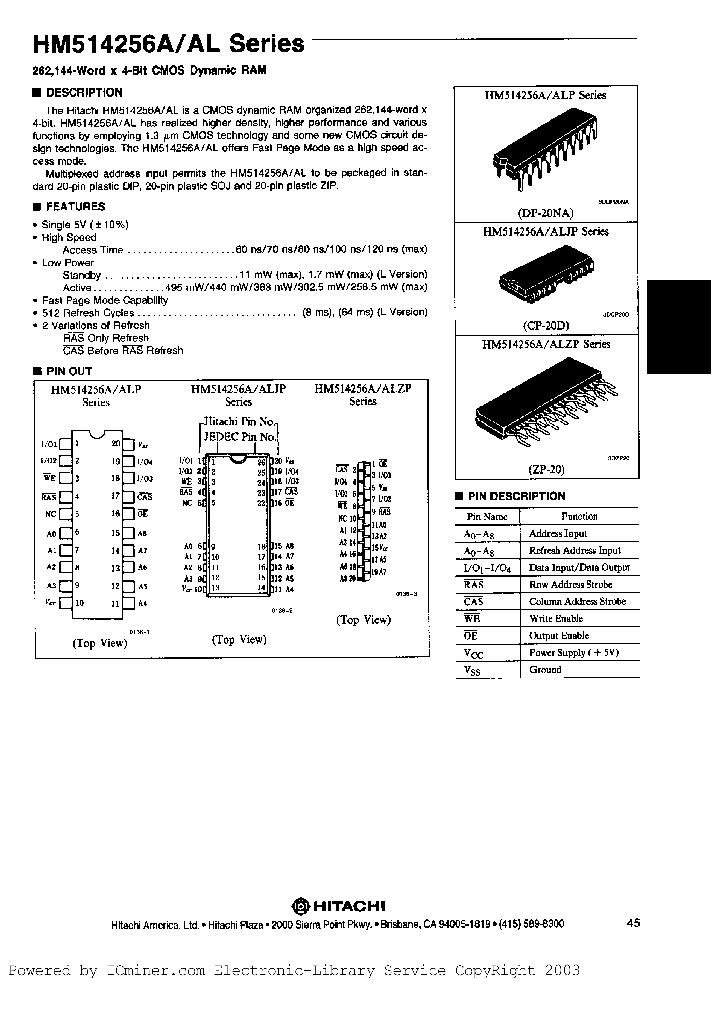 HM514256ALZP-6_2518082.PDF Datasheet