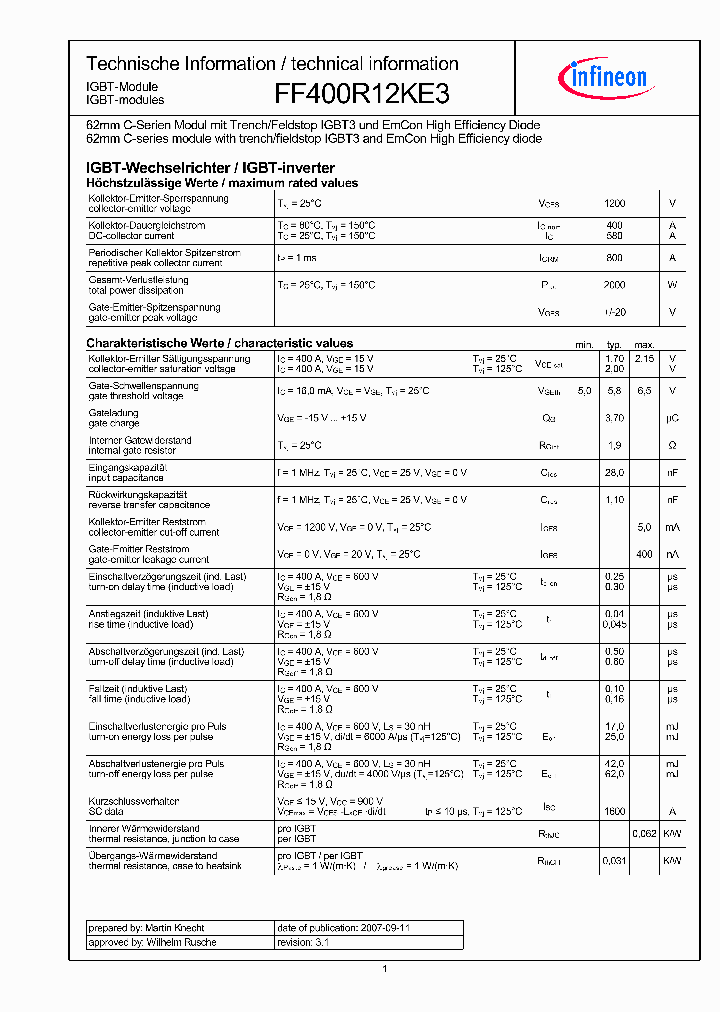 FF400R12KE3_2562309.PDF Datasheet