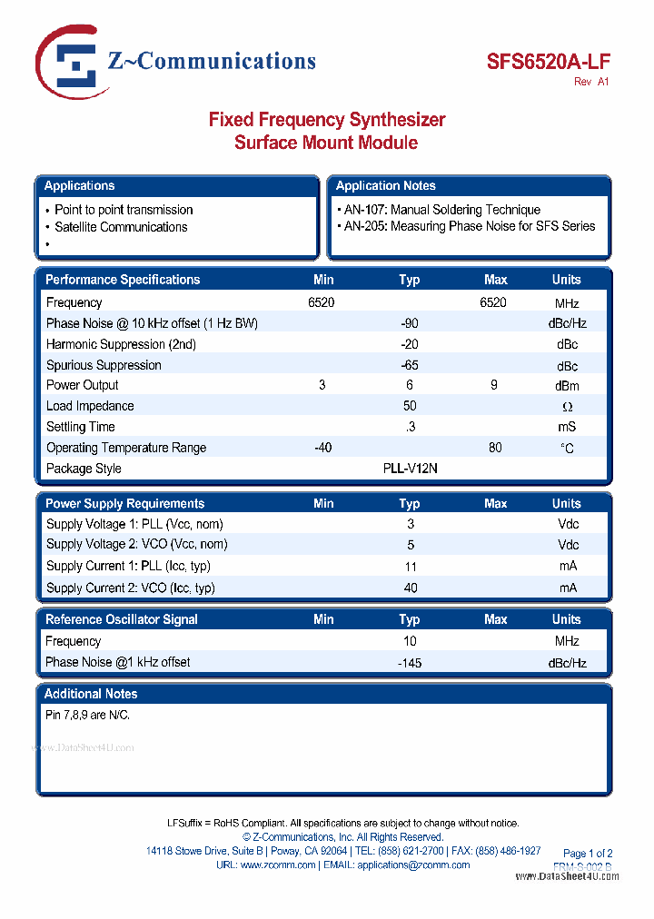 SFS6520A-LF_2594161.PDF Datasheet