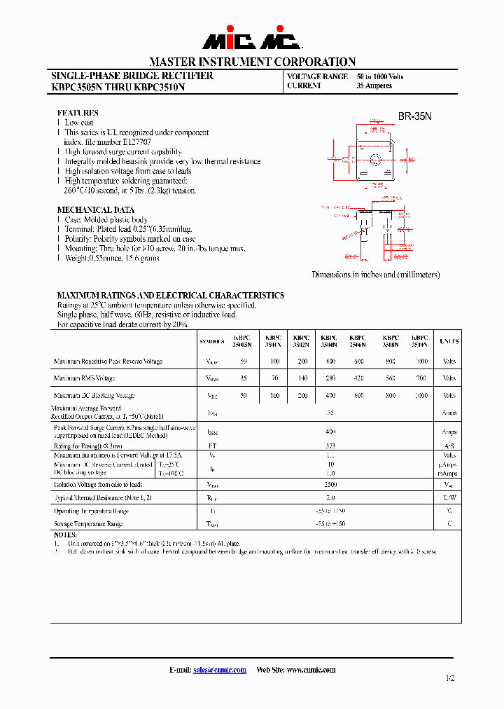 KBPC3510N_2613092.PDF Datasheet