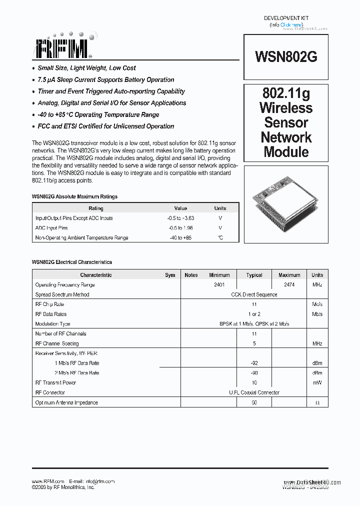 WSN802G_2651537.PDF Datasheet