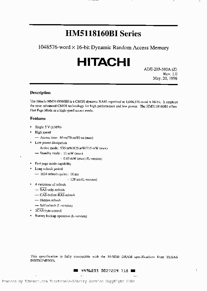 HM5118160BTTI-6_2673213.PDF Datasheet
