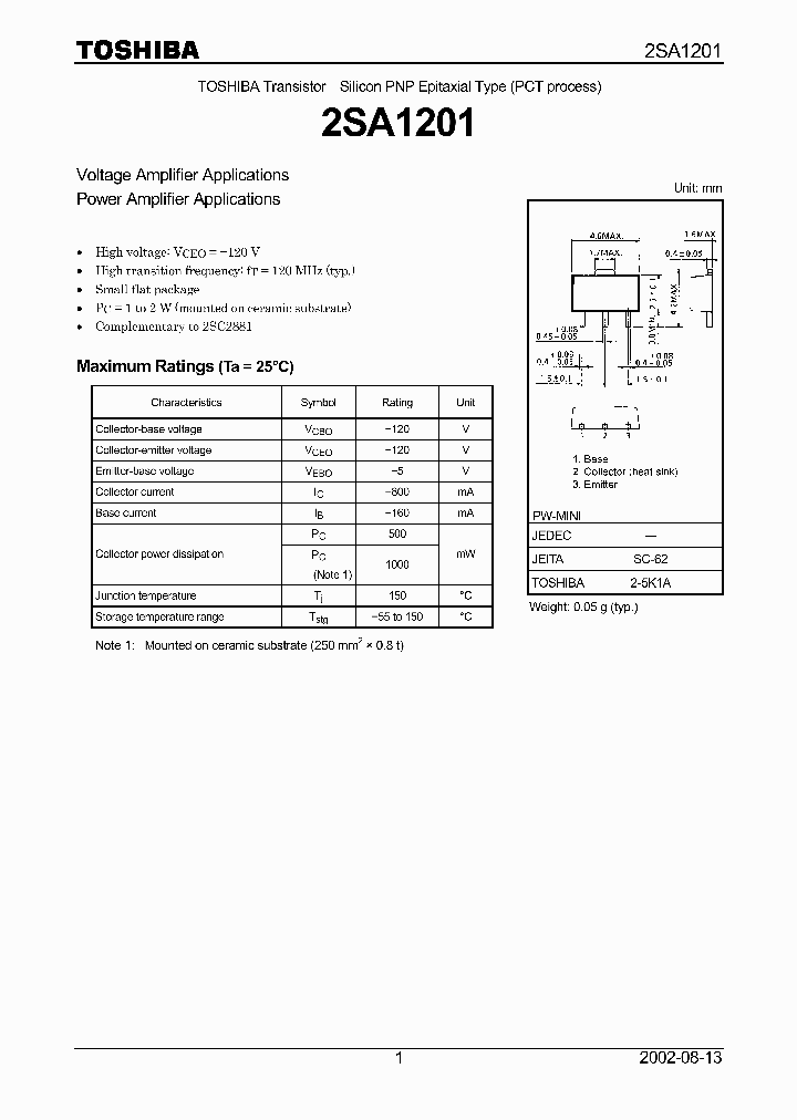 2SA1201O_2676237.PDF Datasheet