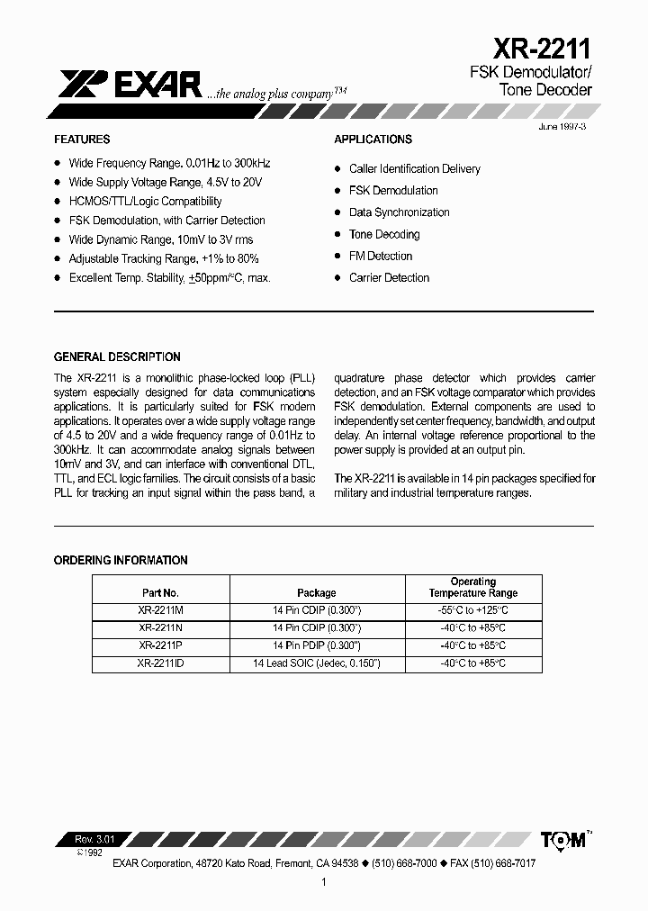 XR2211N_2689607.PDF Datasheet