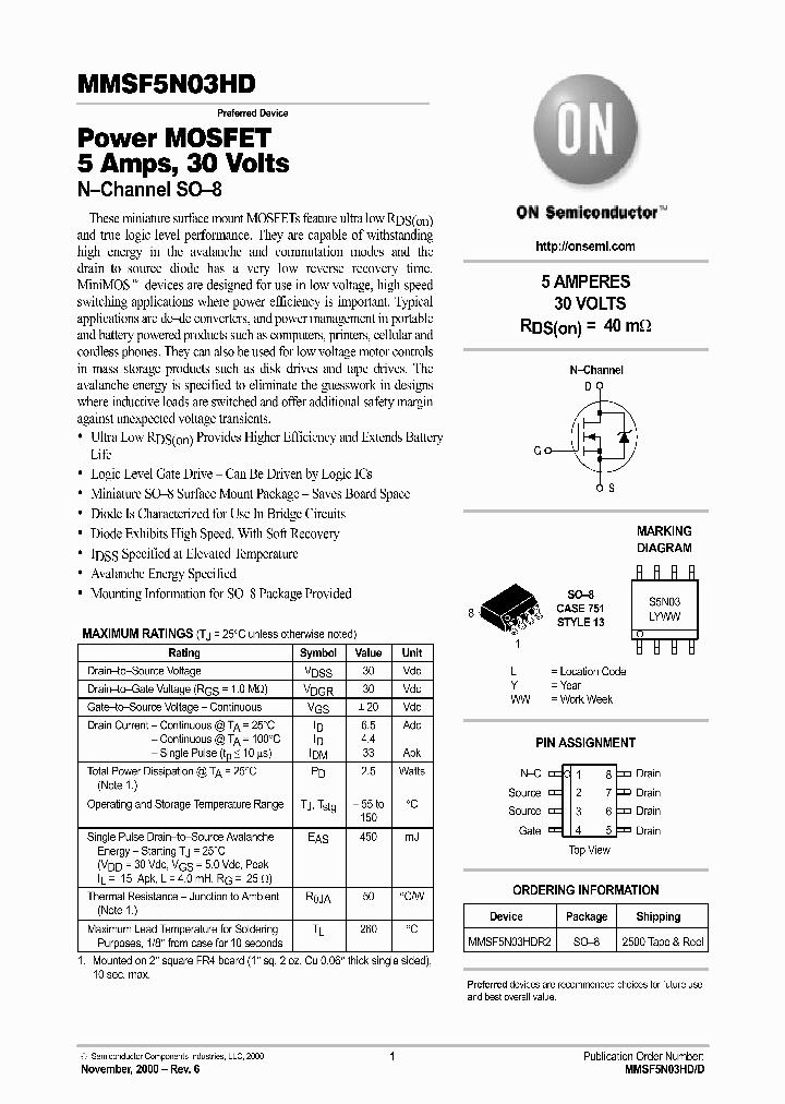 MMSF5N03HD-D_2699617.PDF Datasheet